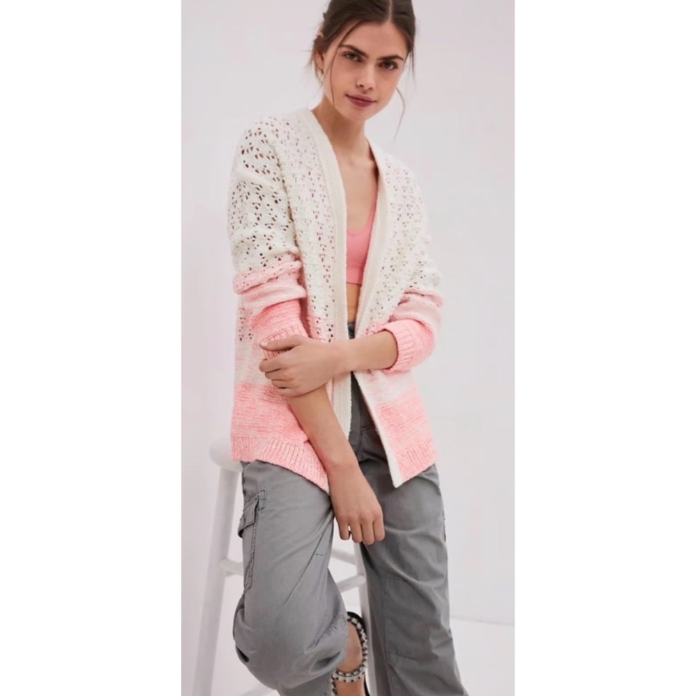 A by Anthropologie Faustia Open Front Lightweight Knit Cardigan Small